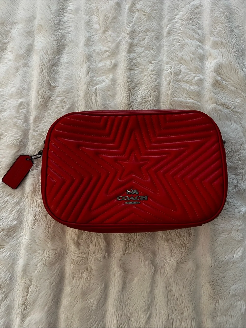 Coach x Marvel Captain America Jes Star Quilted Red Leather Crossbody